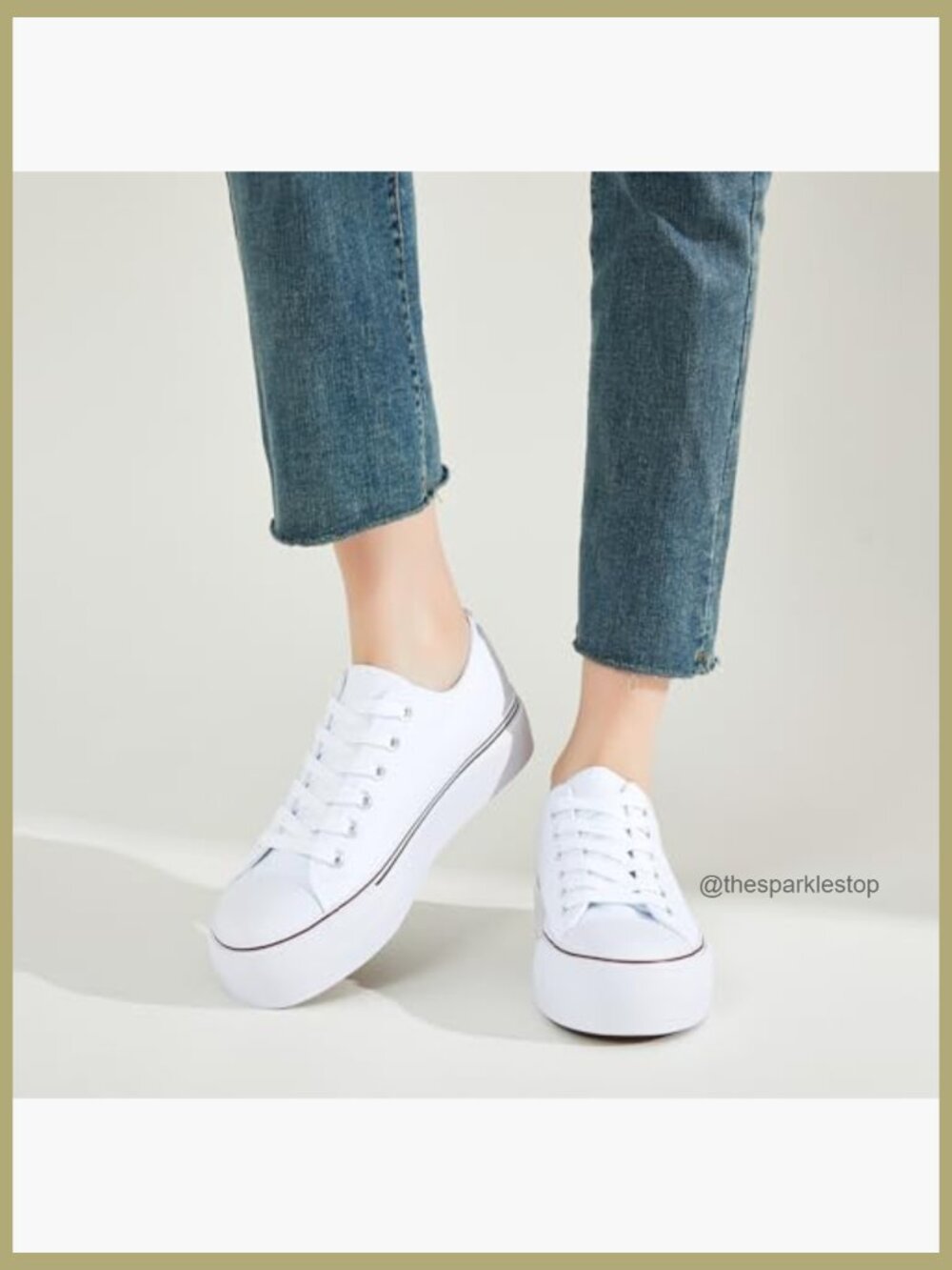 Women's Low Top Platform Sneakers Canvas Lace Up Casual Walking Shoes - Picture 2 of 7